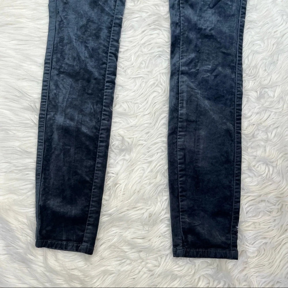 PAIGE Verdugo Ultra Skinny Velvet Pants Midnight Slate Casual Women’s 23 - Picture 4 of 12